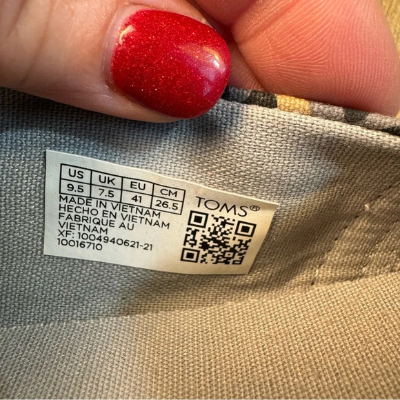 TOMS Women’s Alpargata Slip On Gray Leopard Cloth Shoes size 9.5 - Picture 6 of 7